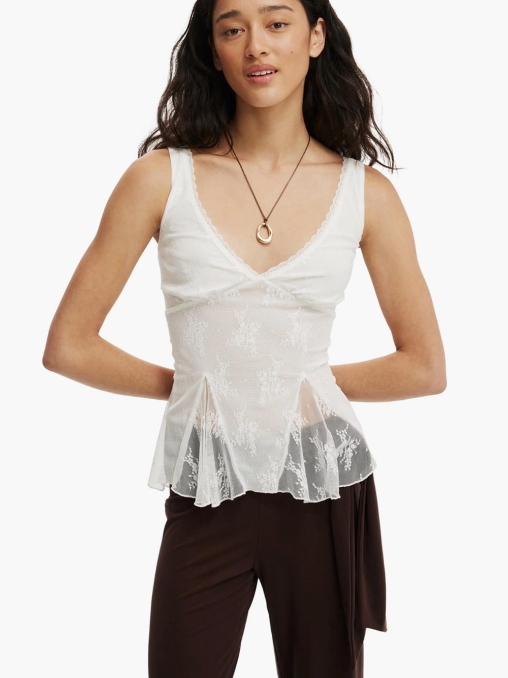 Cotton On Elsie Baby Doll Tank Top Size S